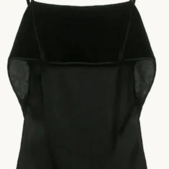 Helmut Lang Layered velvet and sateen camisole